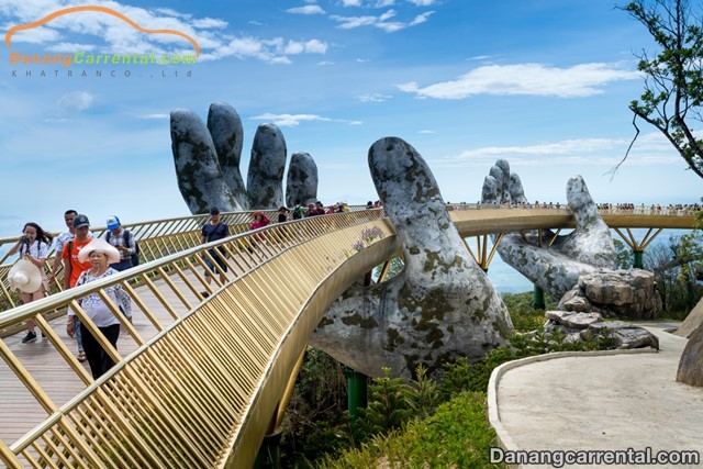 Golden Bridge in the Ba Na Hills near Danang in Vietnam