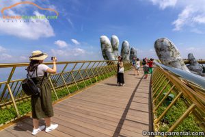 Cau Vang or the "Golden Bridge" in Vietnam's Ba Na Hills has attracted scores